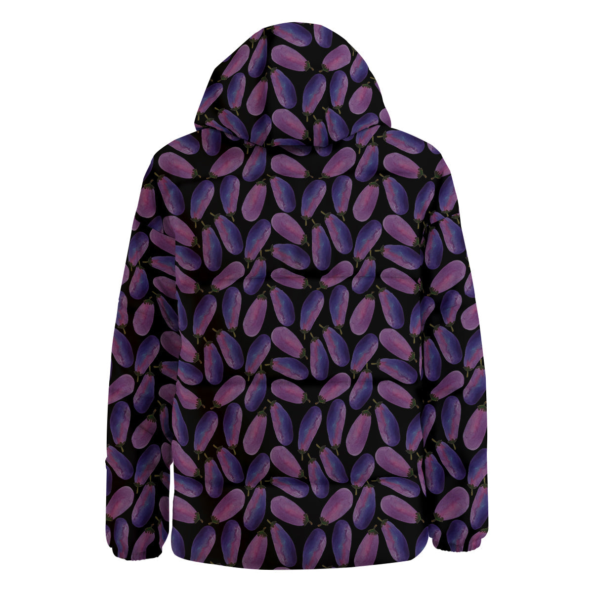 Eggplant Watercolor Print Pattern Down Jacket-grizzshop