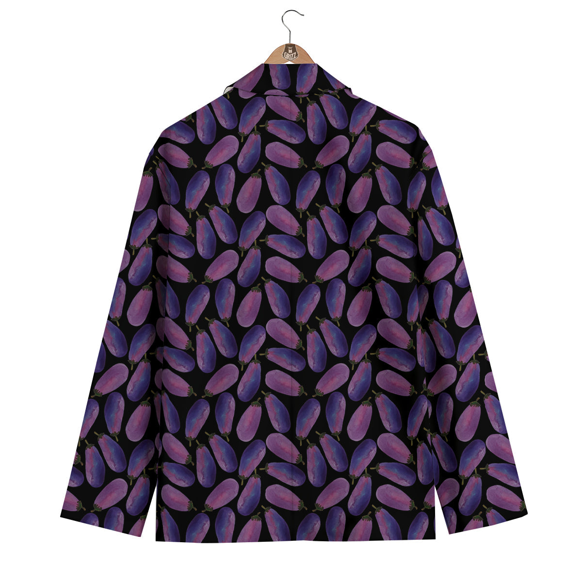 Eggplant Watercolor Print Pattern Men's Blazer-grizzshop