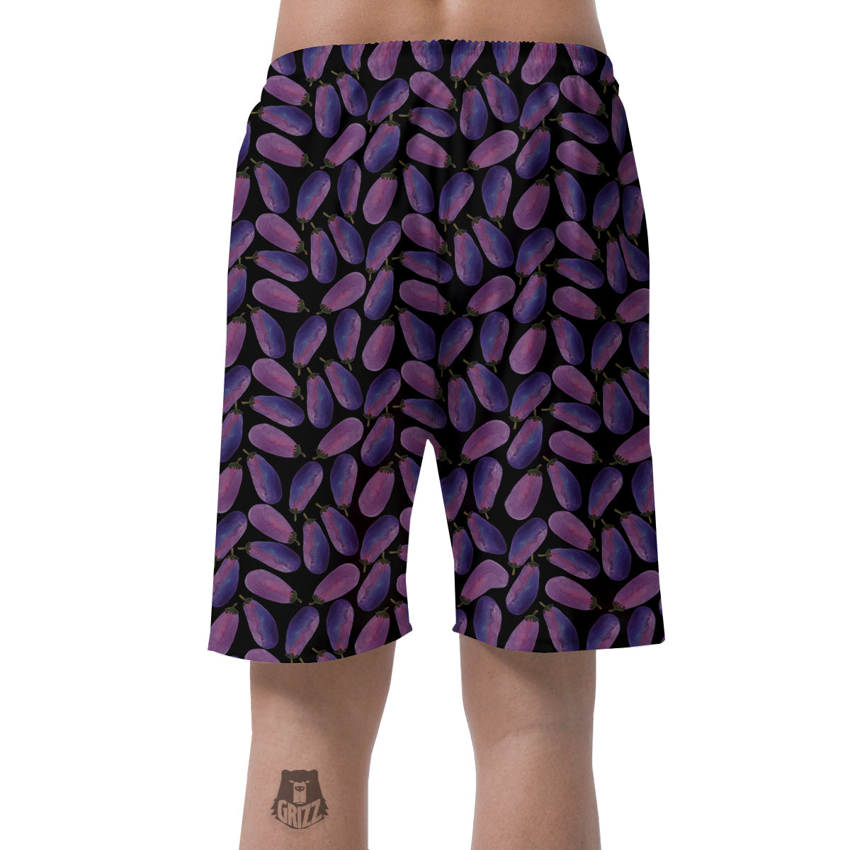 Eggplant Watercolor Print Pattern Men's Shorts-grizzshop