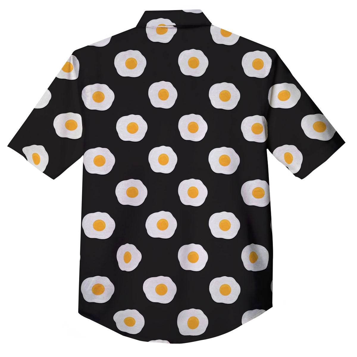 Eggs Black Fried Print Pattern Button Up Shirt-grizzshop