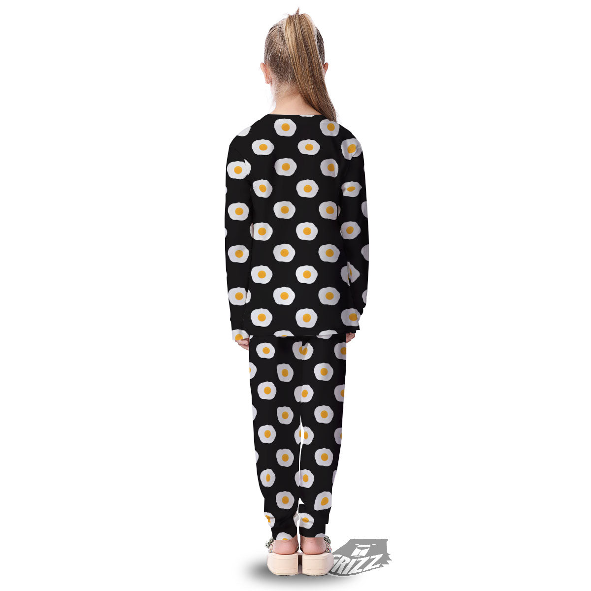 Eggs Black Fried Print Pattern Kid's Pajamas-grizzshop