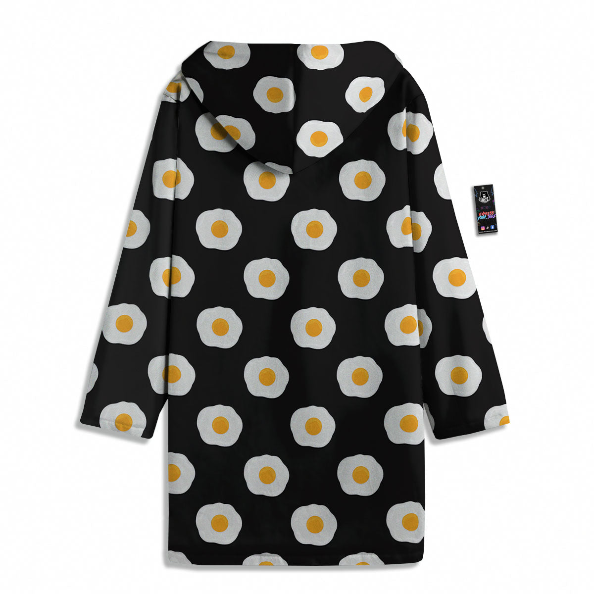 Eggs Black Fried Print Pattern Men's Windbreaker Jacket-grizzshop