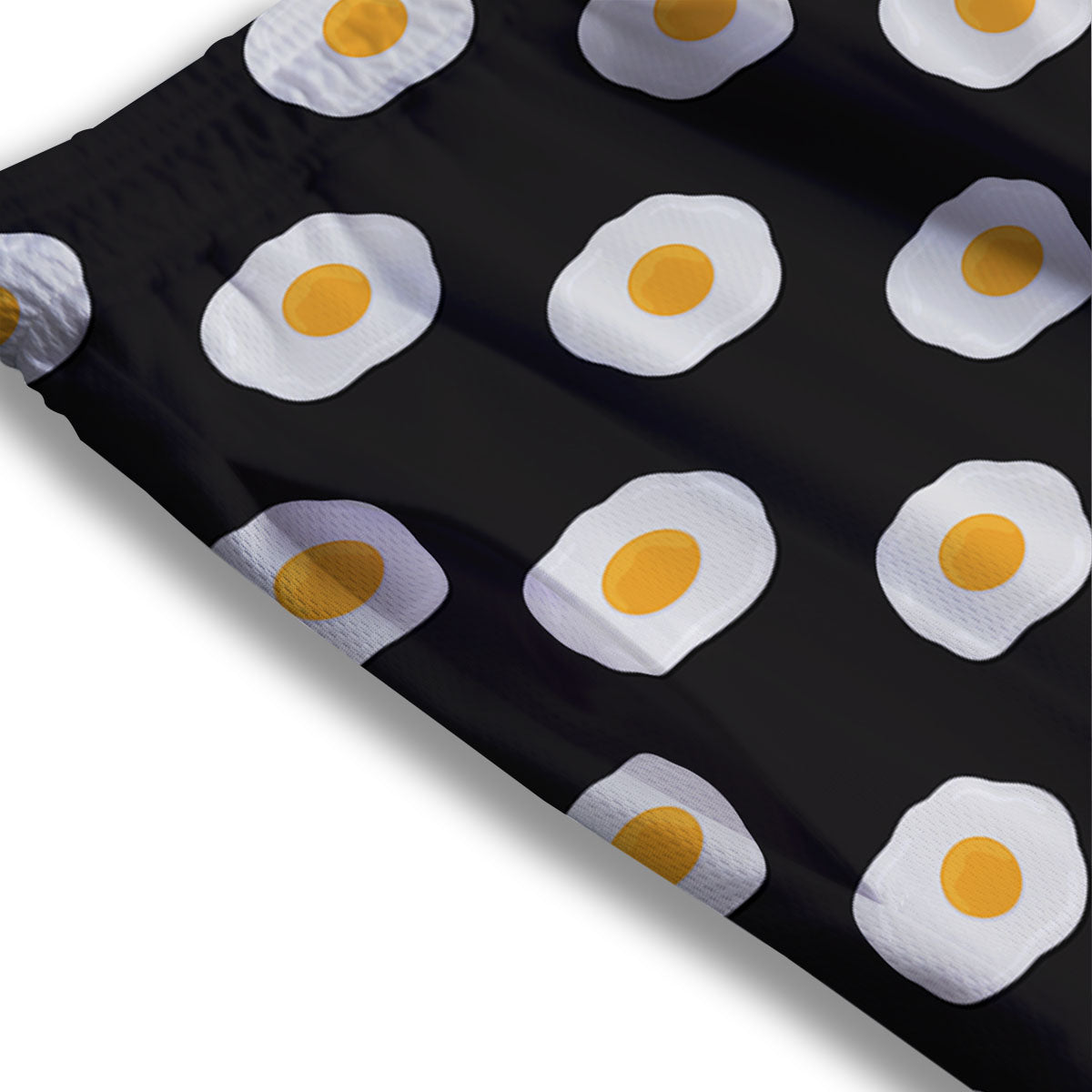 Eggs Black Fried Print Pattern Mesh Shorts-grizzshop
