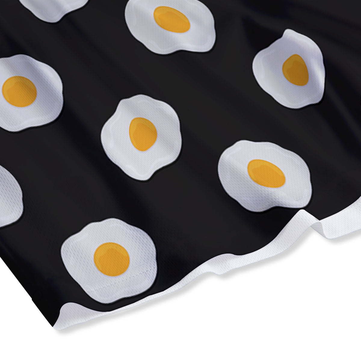 Eggs Black Fried Print Pattern Mesh Shorts-grizzshop