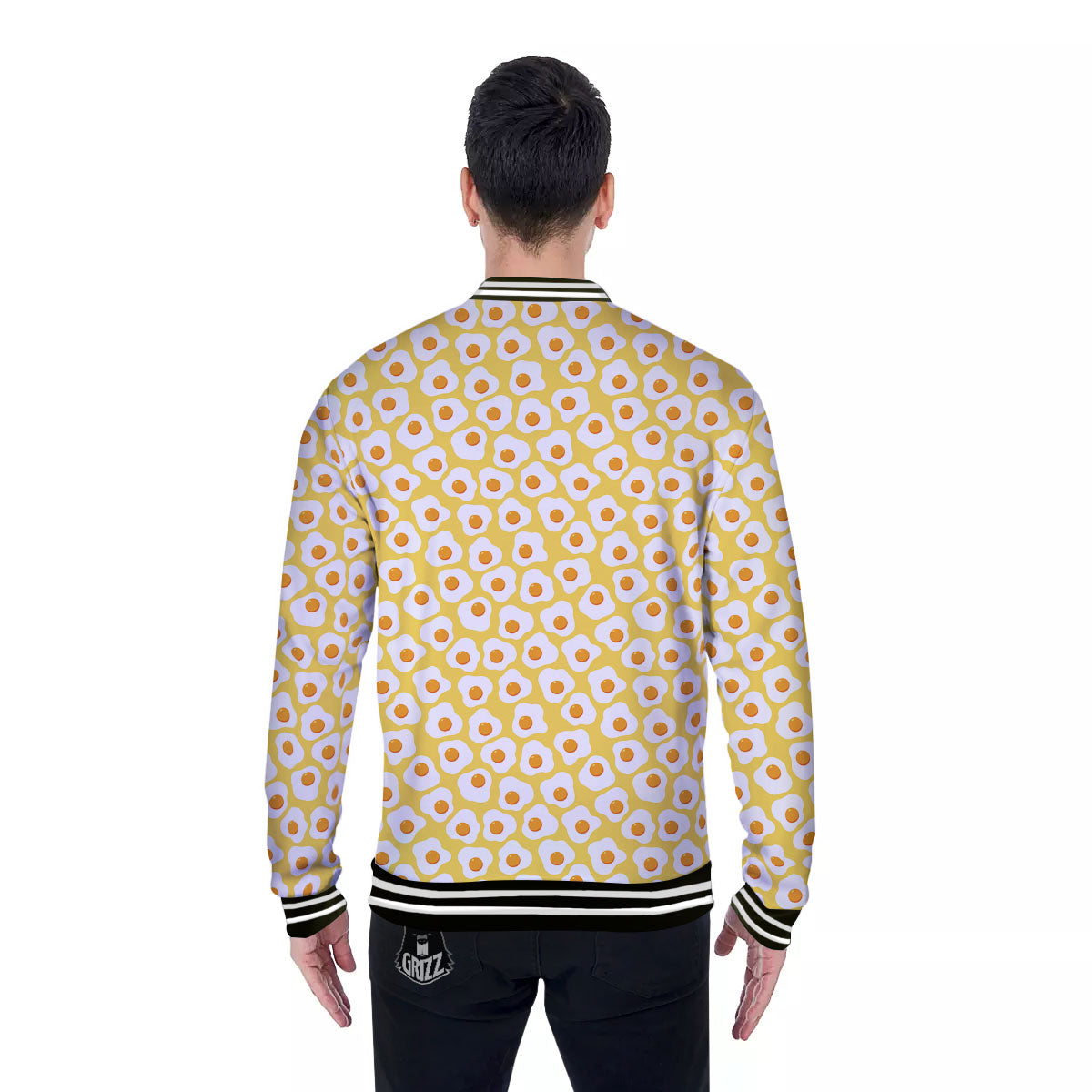Eggs Print Pattern Baseball Jacket-grizzshop
