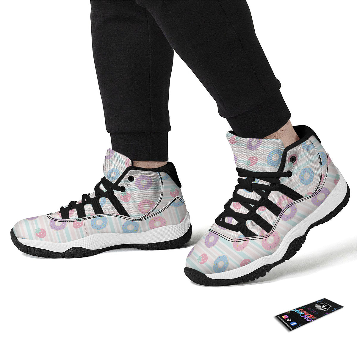 Eggs Print Pattern Black Bball Shoes-grizzshop