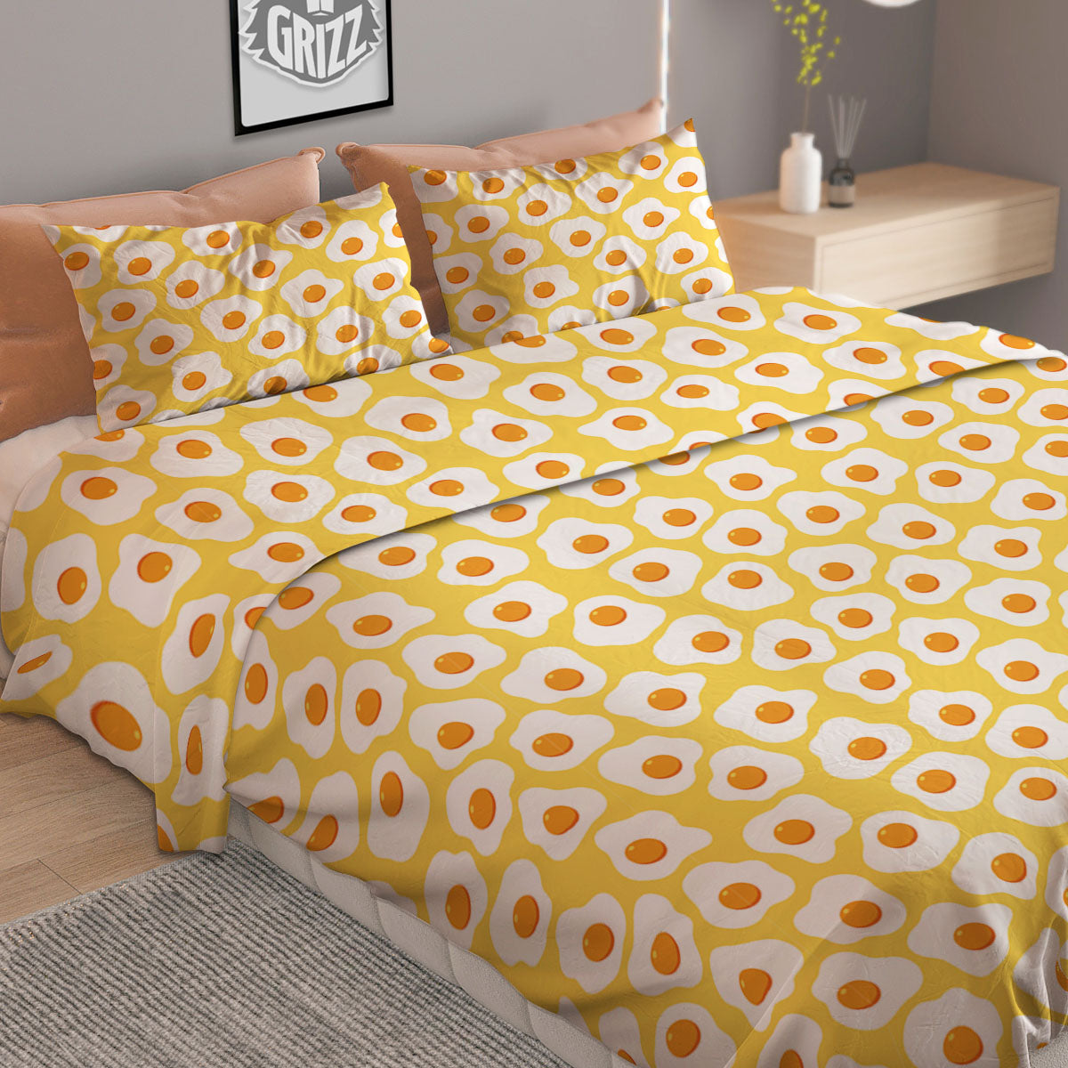 Eggs Print Pattern Duvet Cover Bedding Set-grizzshop