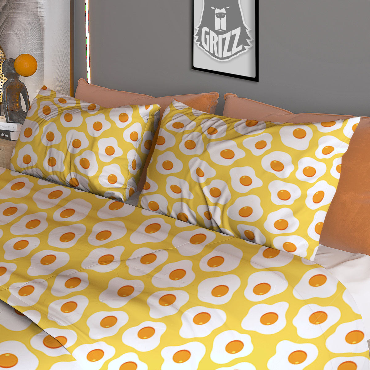 Eggs Print Pattern Duvet Cover Bedding Set-grizzshop