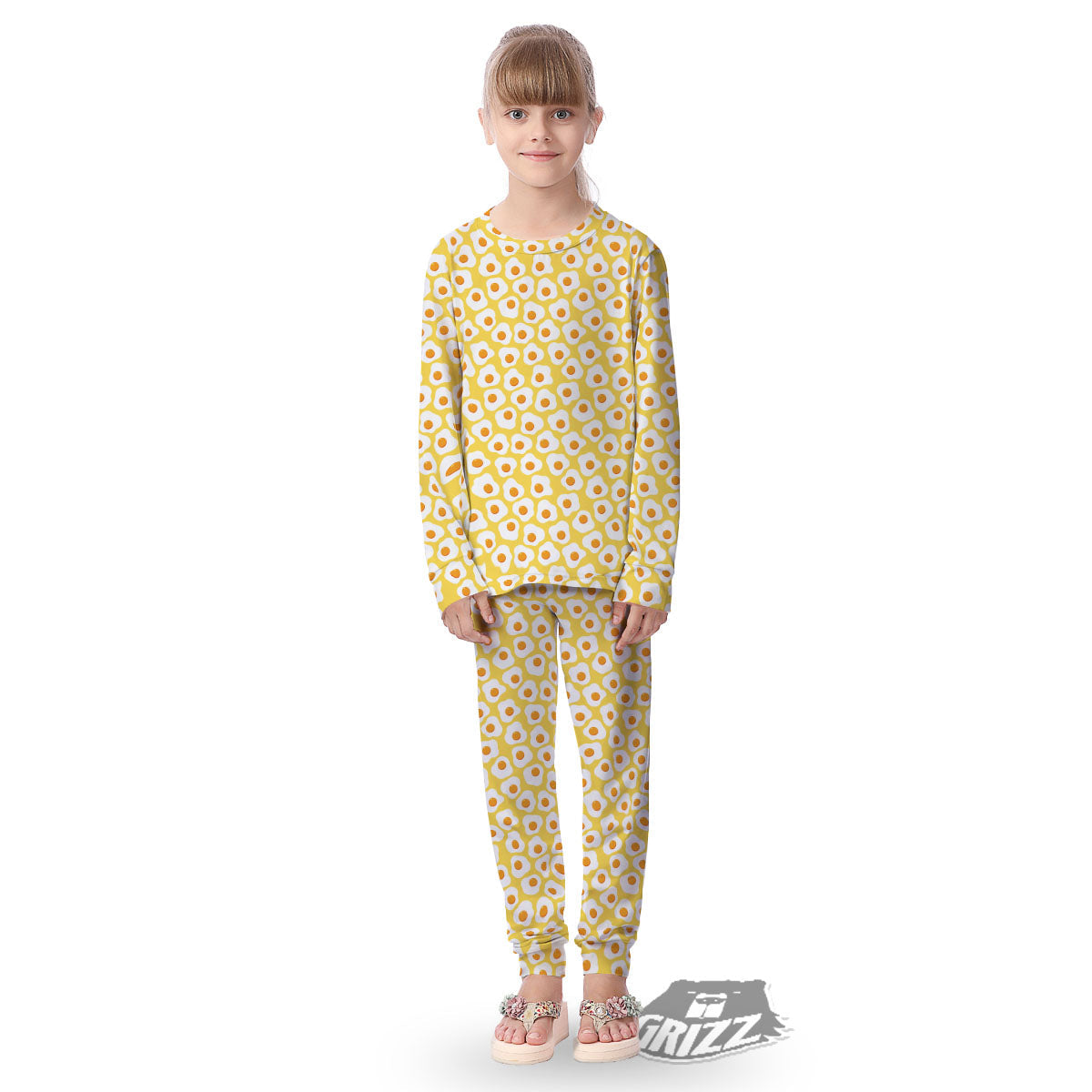 Eggs Print Pattern Kid's Pajamas-grizzshop