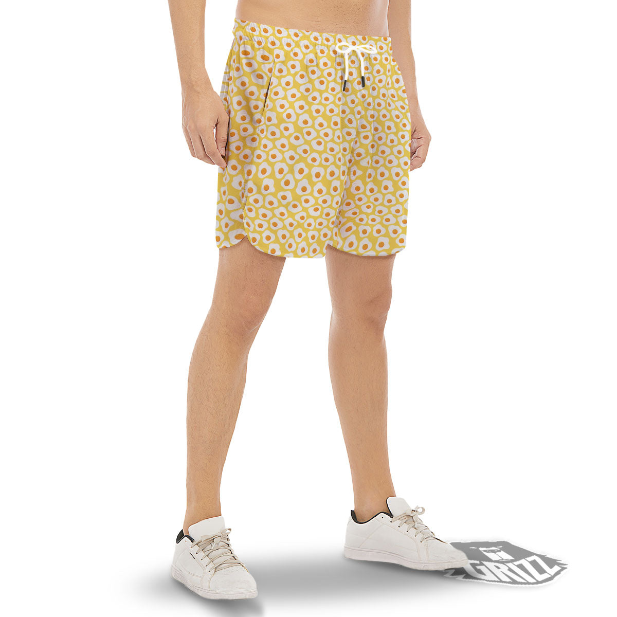 Eggs Print Pattern Men's Gym Shorts-grizzshop