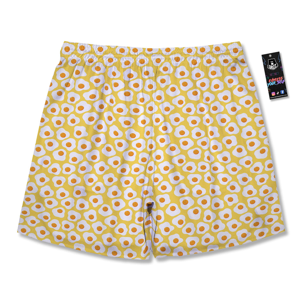 Eggs Print Pattern Men's Running Shorts-grizzshop
