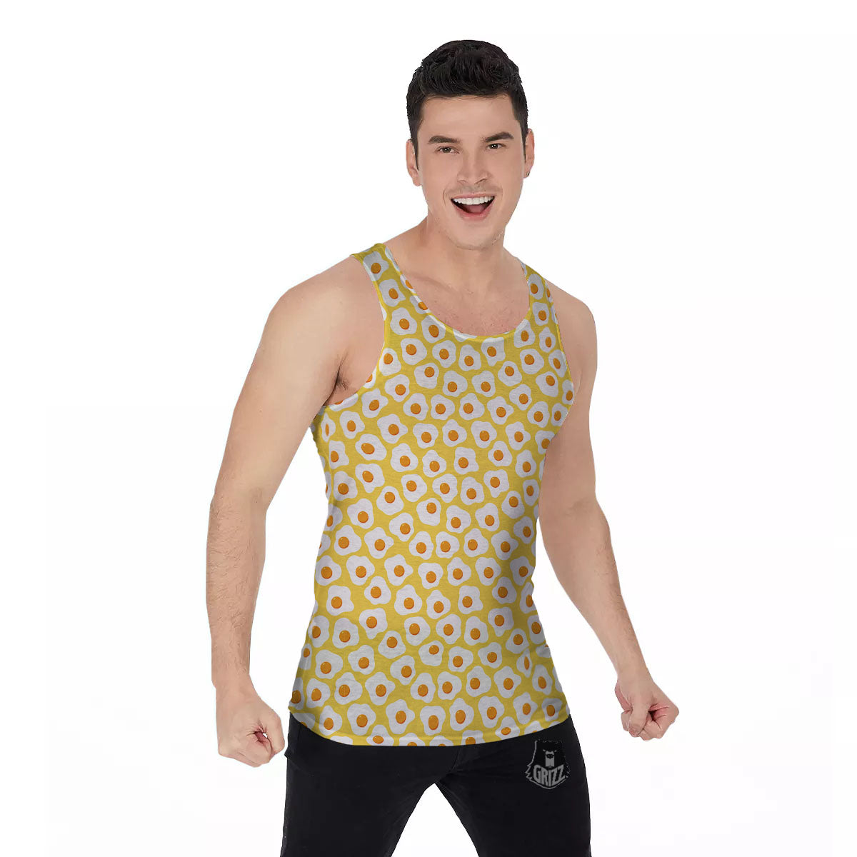 Eggs Print Pattern Men's Tank Top-grizzshop