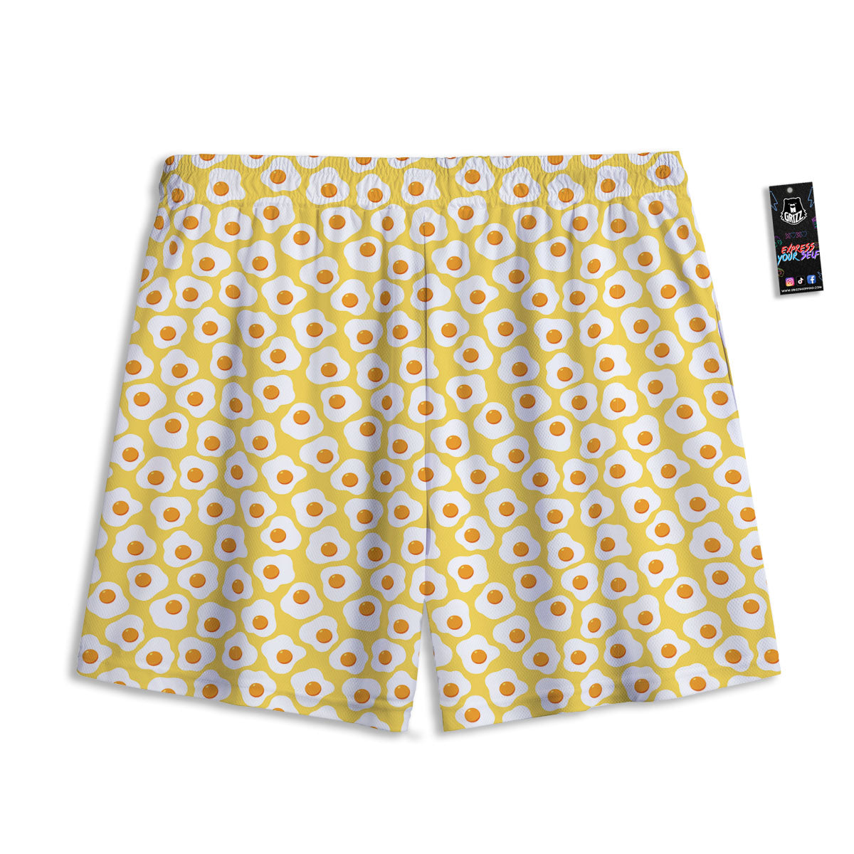 Eggs Print Pattern Mesh Shorts-grizzshop