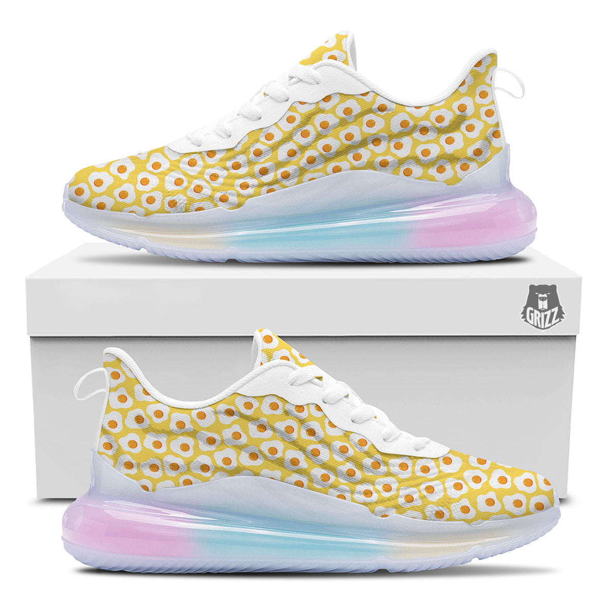 Eggs Print Pattern Running Sneakers-grizzshop