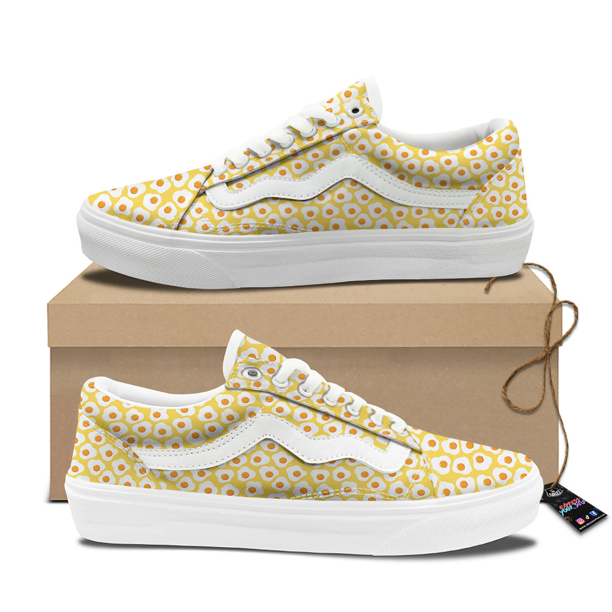 Eggs Print Pattern Skate Shoes-grizzshop