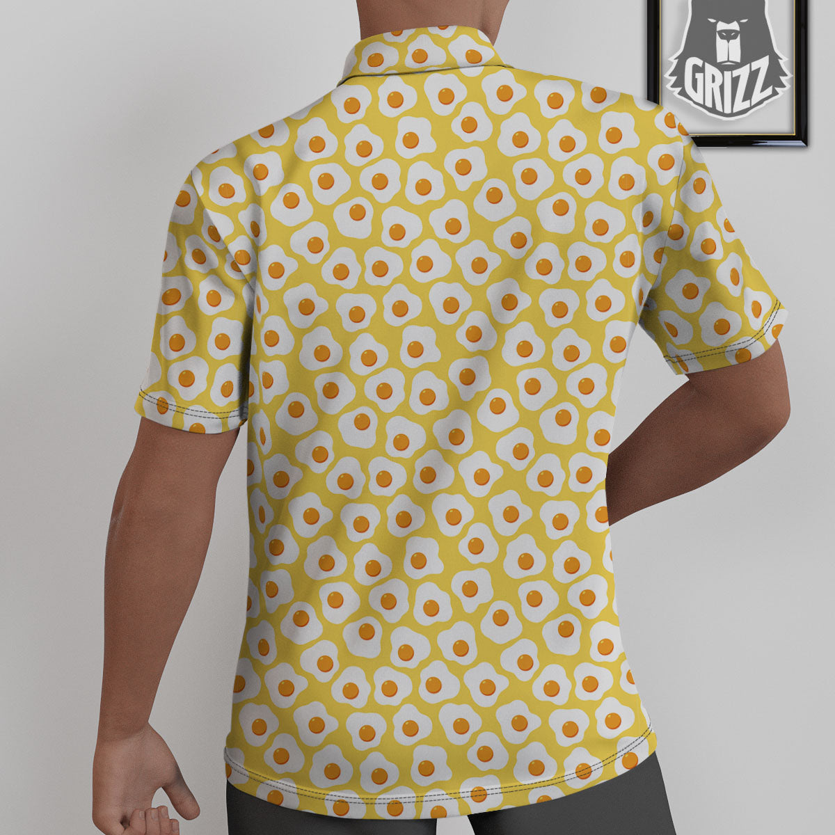 Eggs Print Pattern Untucked Shirts-grizzshop