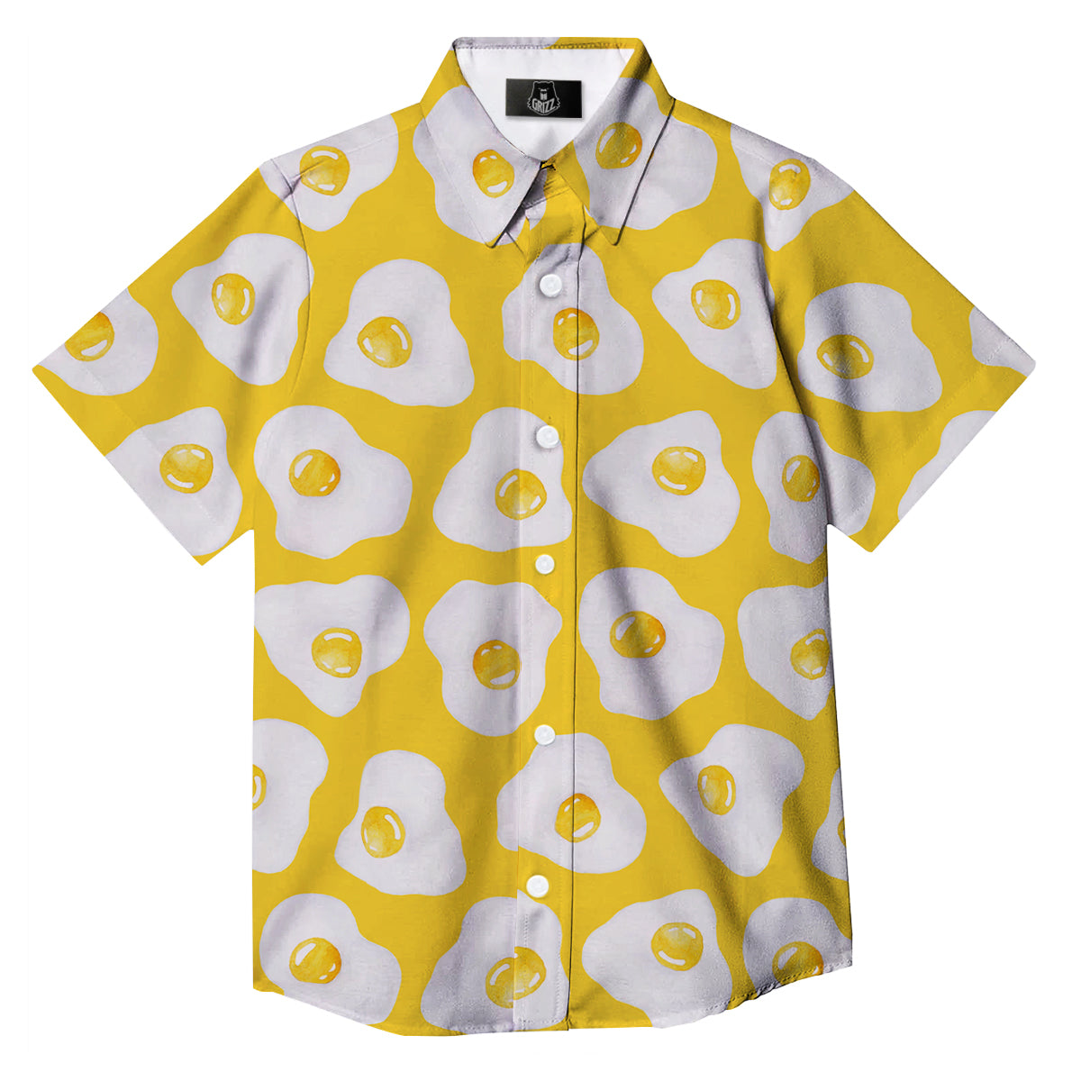 Eggs Yellow Print Pattern Button Up Shirt-grizzshop
