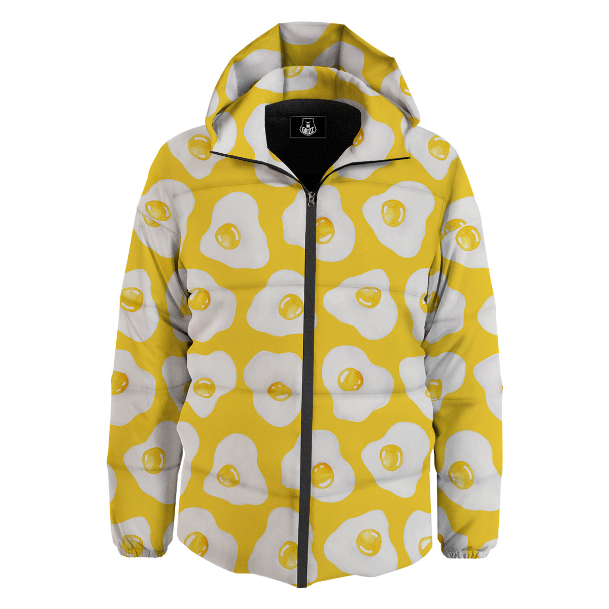 Eggs Yellow Print Pattern Down Jacket-grizzshop