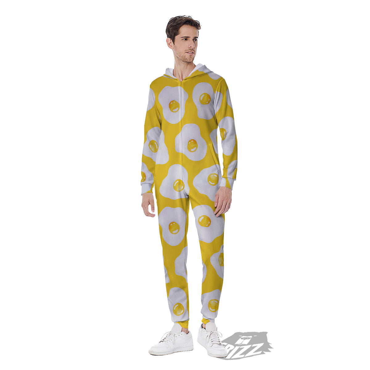 Eggs Yellow Print Pattern Men's Jumpsuit-grizzshop