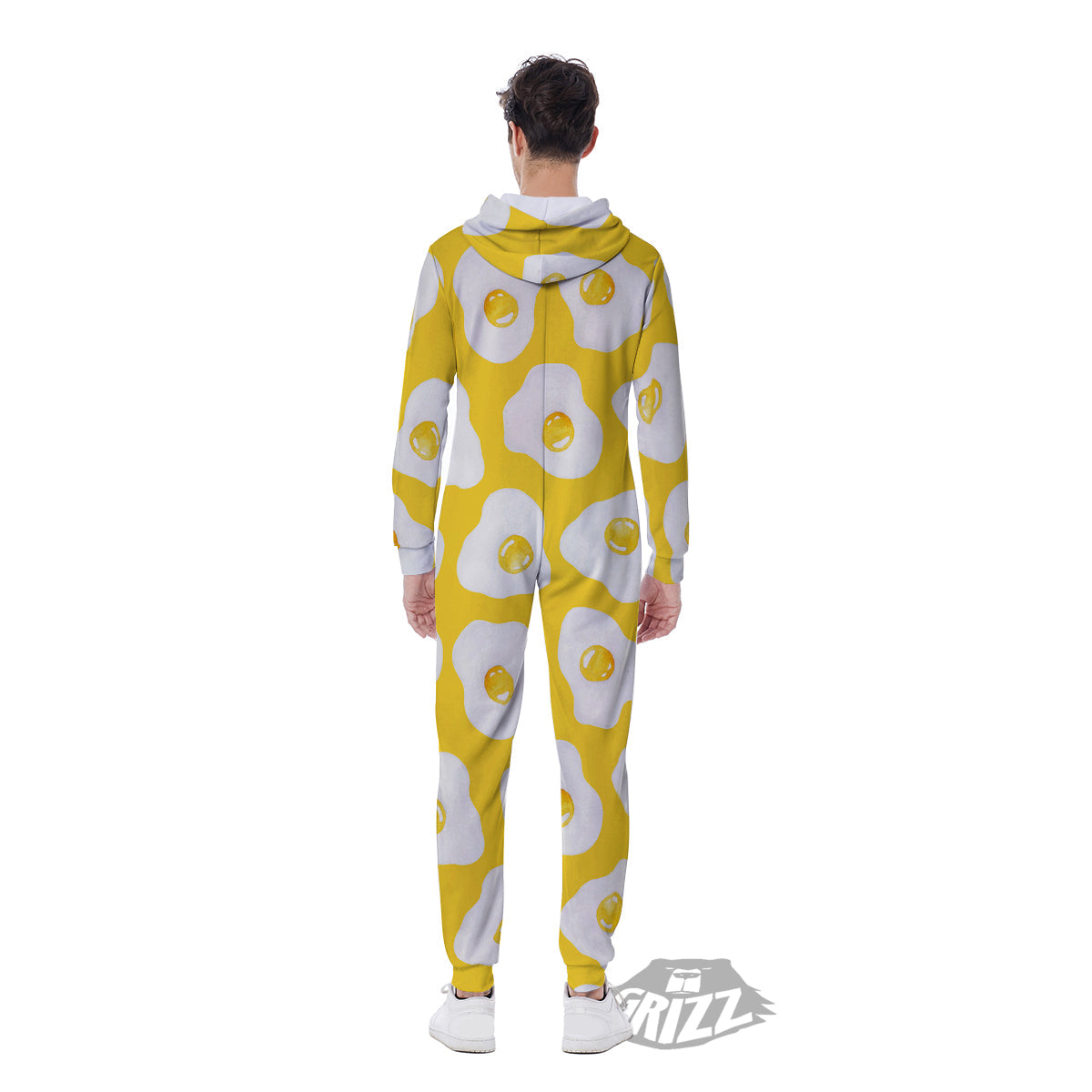 Eggs Yellow Print Pattern Men's Jumpsuit-grizzshop