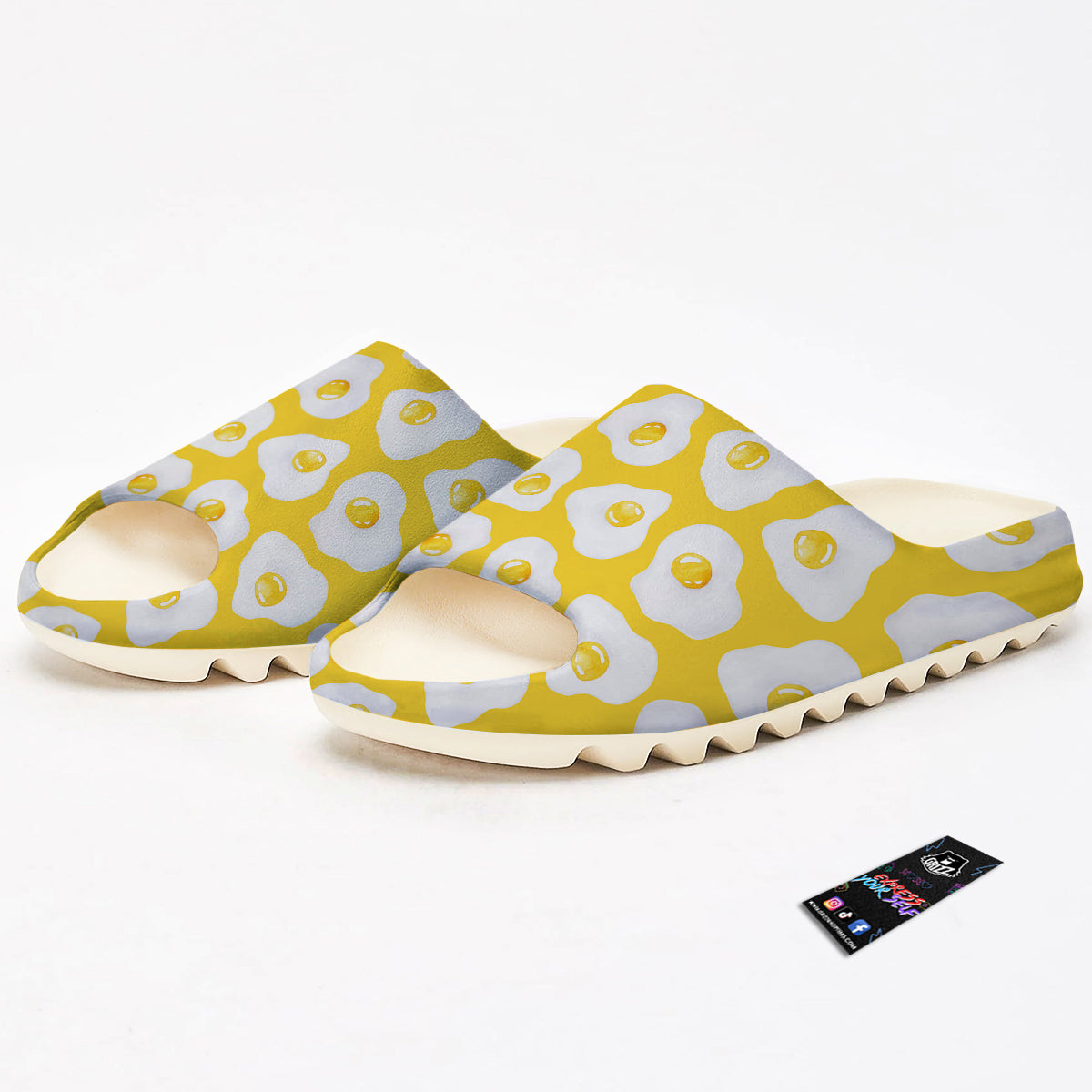 Eggs Yellow Print Pattern Sandals-grizzshop