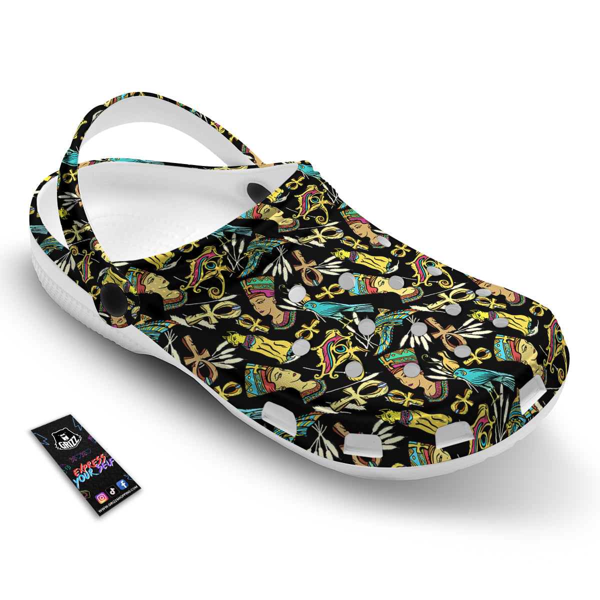 Egypt Ancient Print Pattern Clog-grizzshop