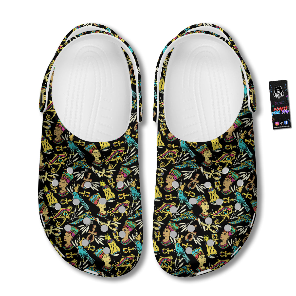 Egypt Ancient Print Pattern Clog-grizzshop