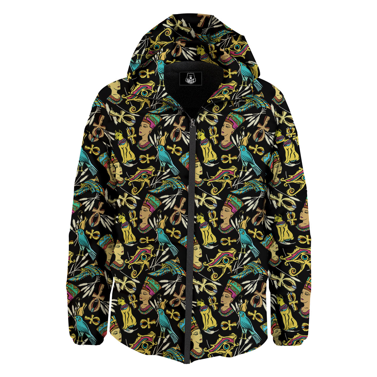 Egypt Ancient Print Pattern Down Jacket-grizzshop