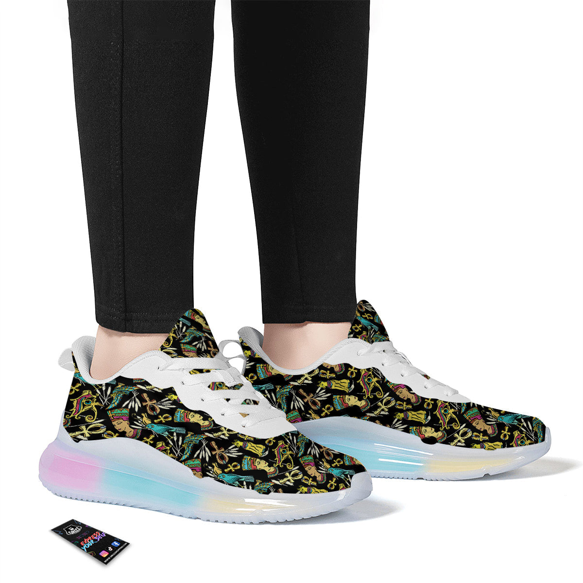 Egypt Ancient Print Pattern Running Sneakers-grizzshop
