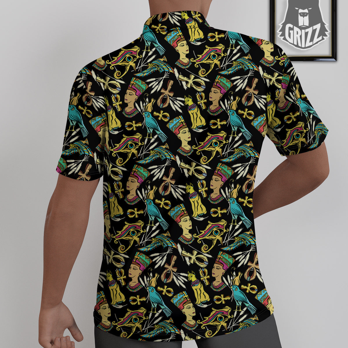 Egypt Ancient Print Pattern Untucked Shirts-grizzshop