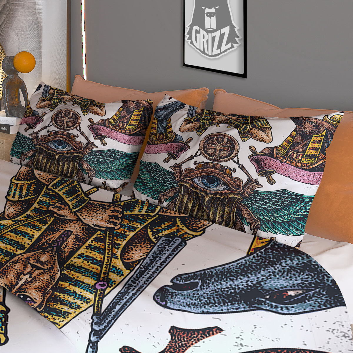 Egypt Hand Drawn Print Duvet Cover Bedding Set