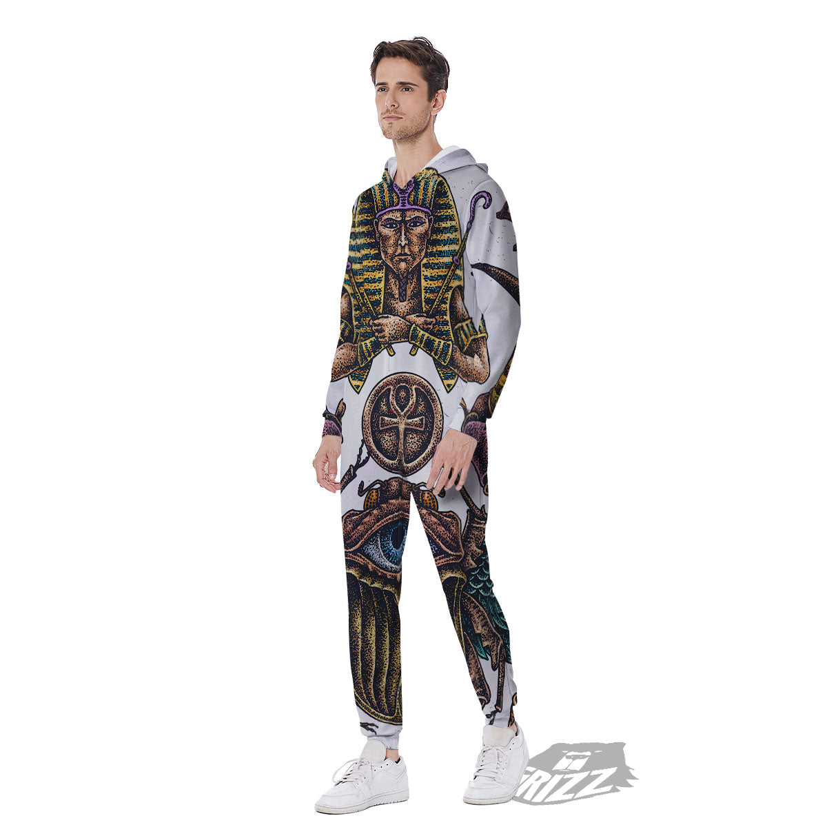 Egypt Hand Drawn Print Men's Jumpsuit-grizzshop