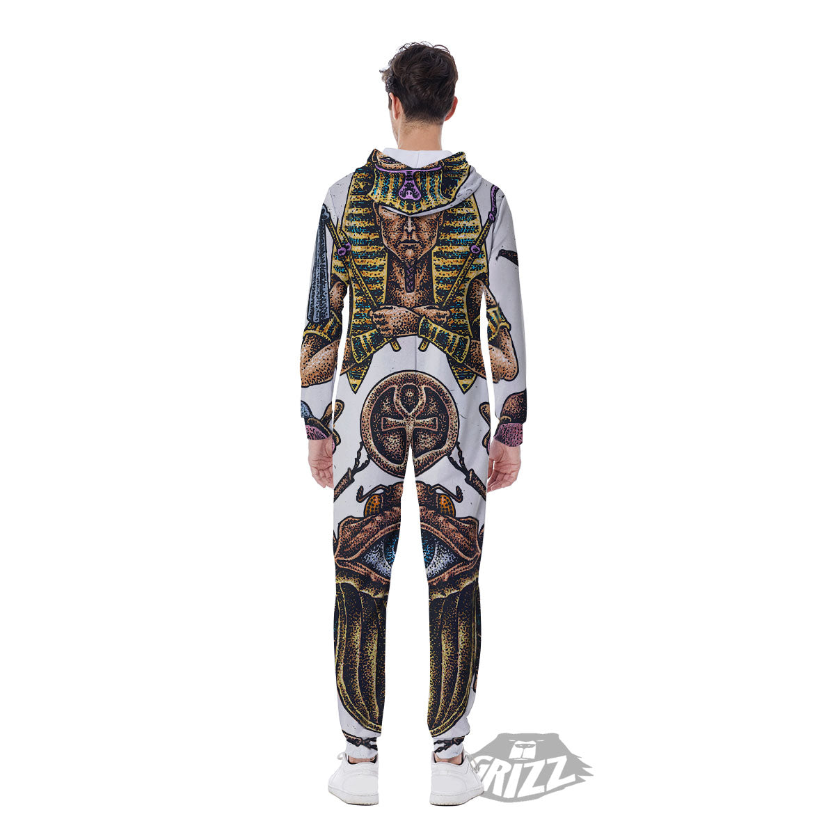 Egypt Hand Drawn Print Men's Jumpsuit-grizzshop