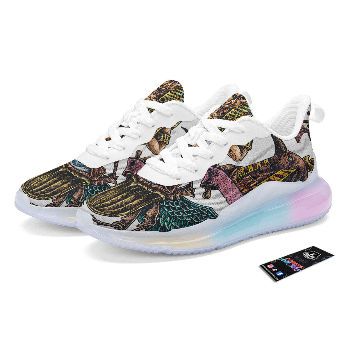 Egypt Hand Drawn Print Running Sneakers-grizzshop
