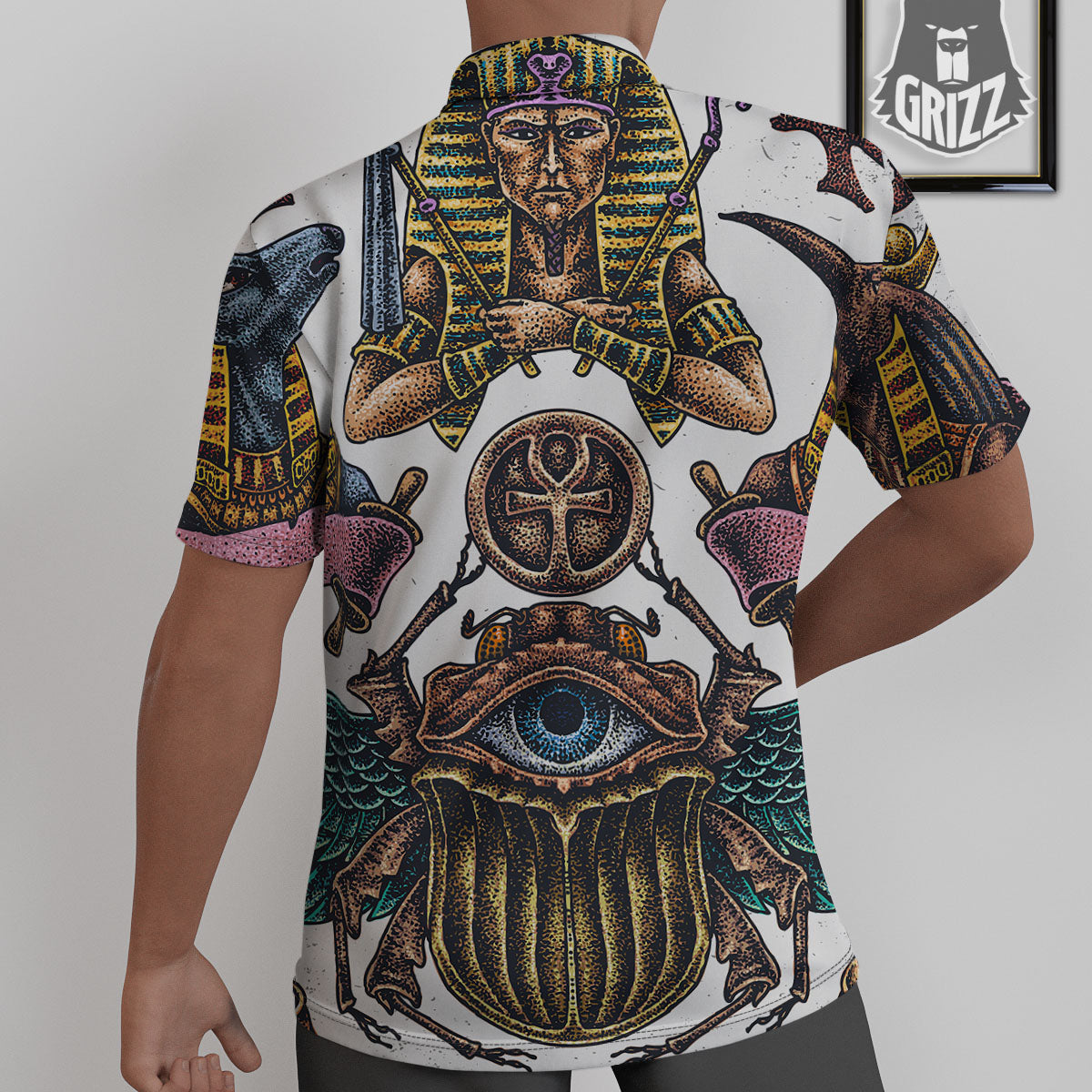 Egypt Hand Drawn Print Untucked Shirts-grizzshop