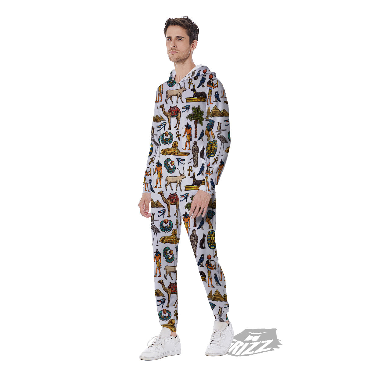 Egypt Religion Symbols Print Pattern Men's Jumpsuit-grizzshop