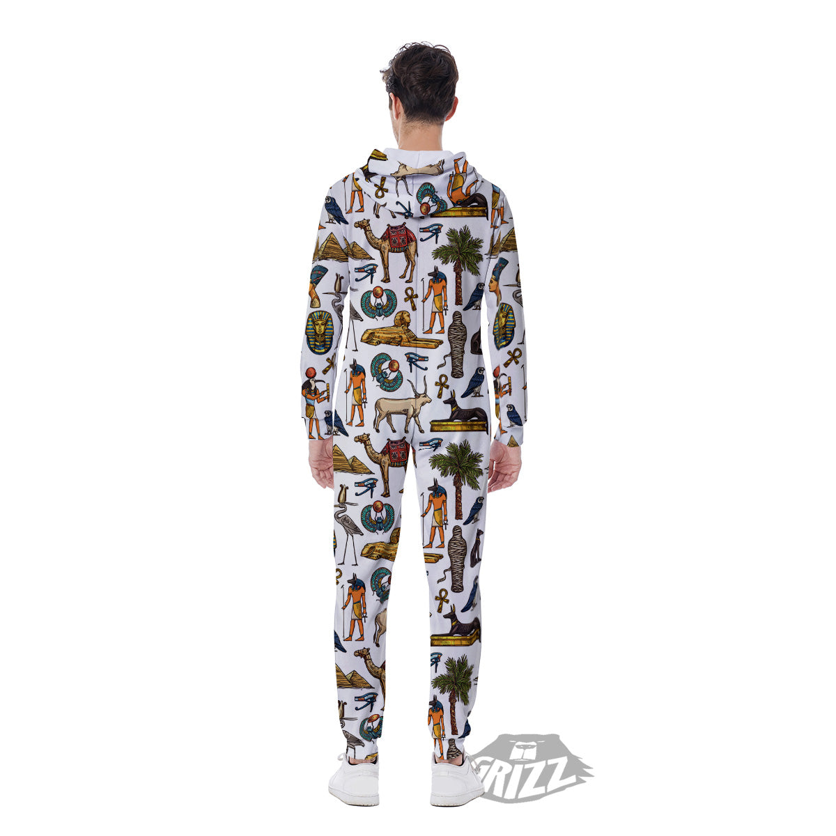 Egypt Religion Symbols Print Pattern Men's Jumpsuit-grizzshop
