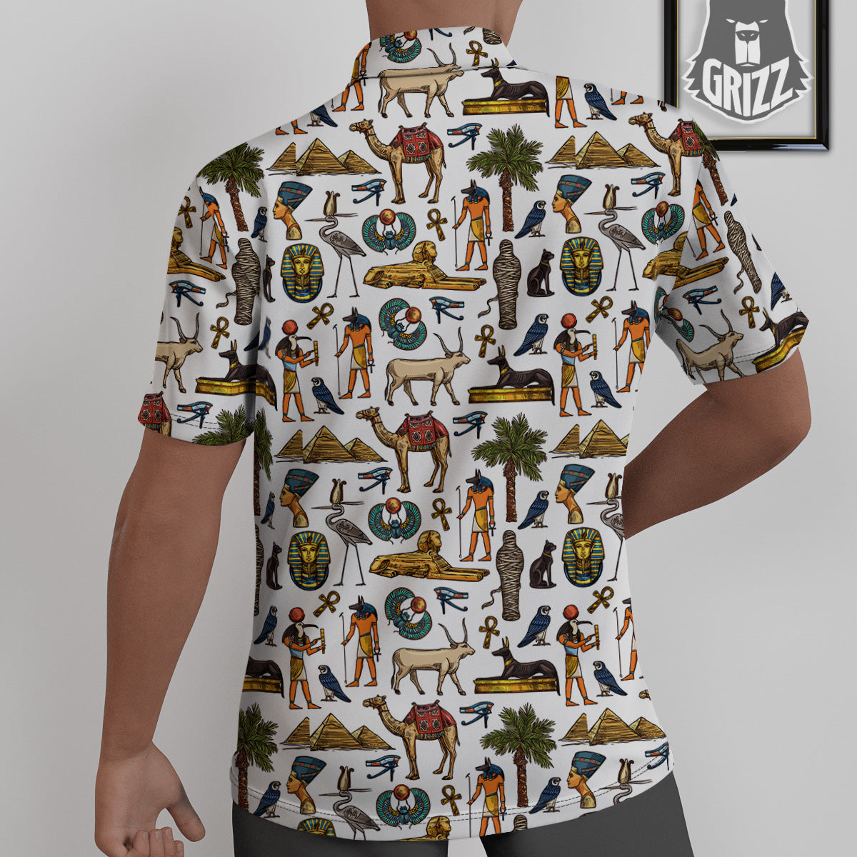 Egypt Religion Symbols Print Pattern Untucked Shirts-grizzshop
