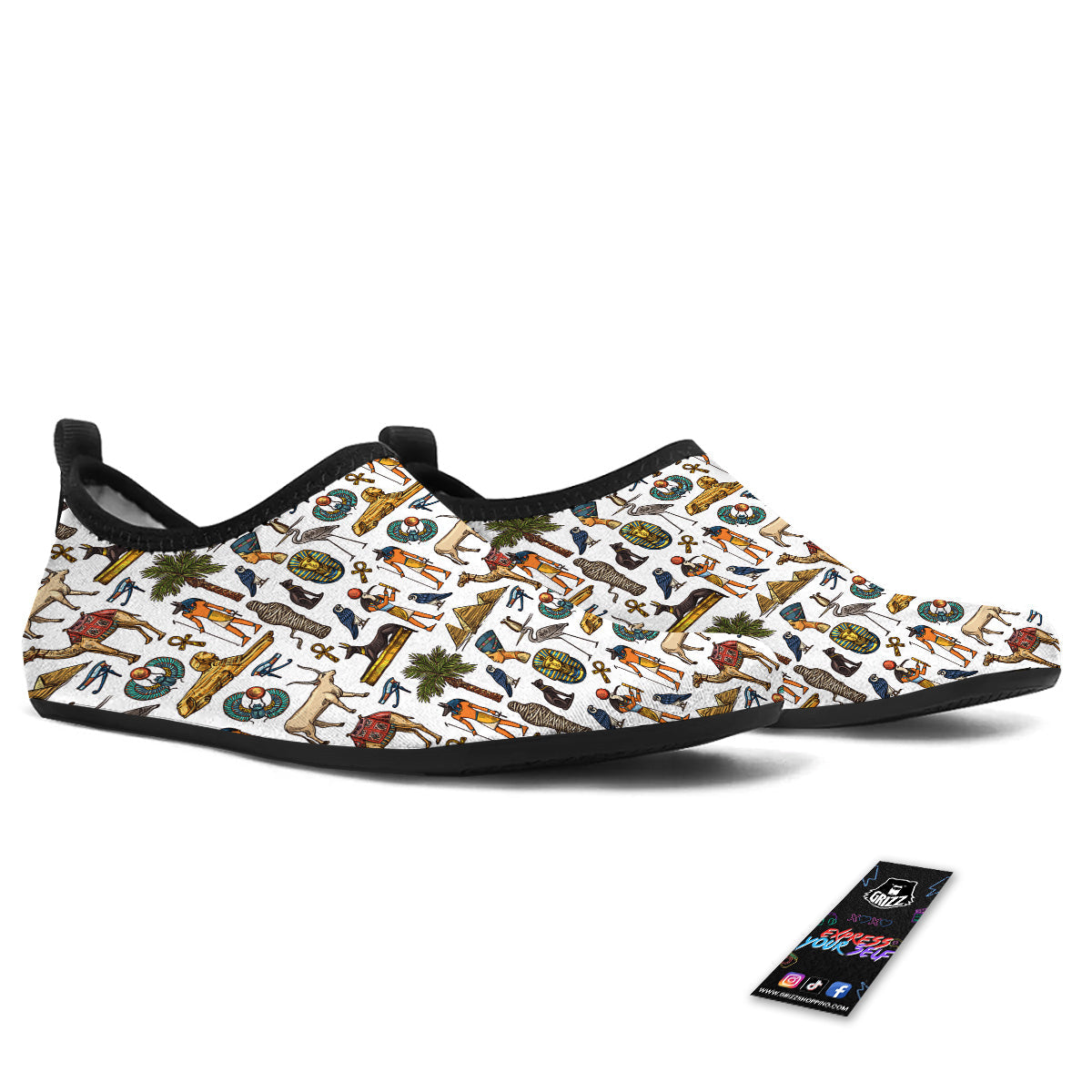 Egypt Religion Symbols Print Pattern Water Shoes-grizzshop