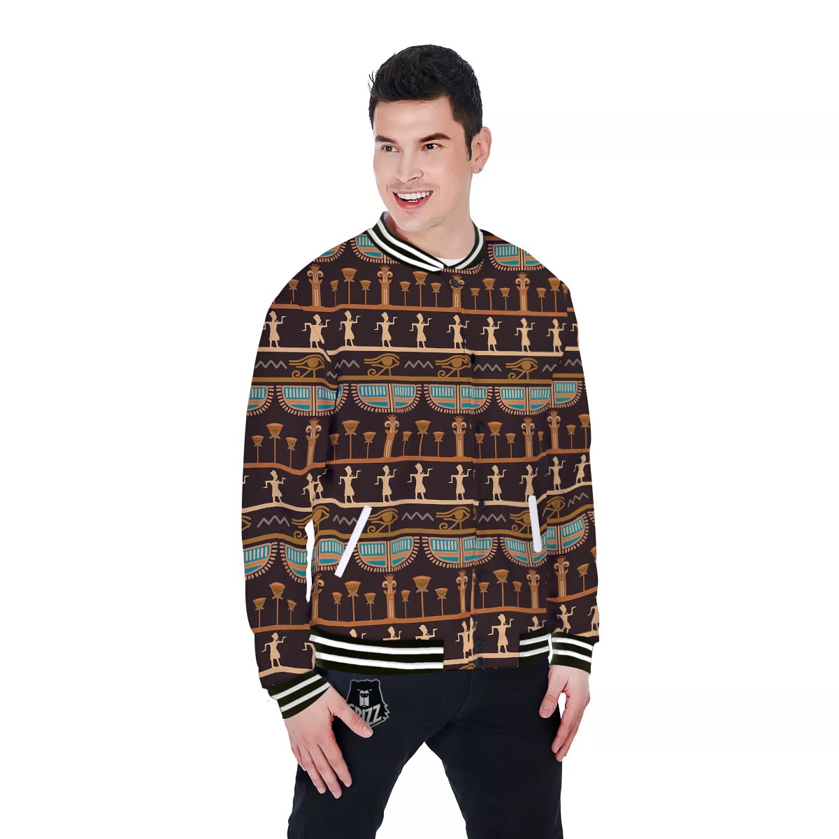 Egypt Tribal Print Pattern Baseball Jacket-grizzshop