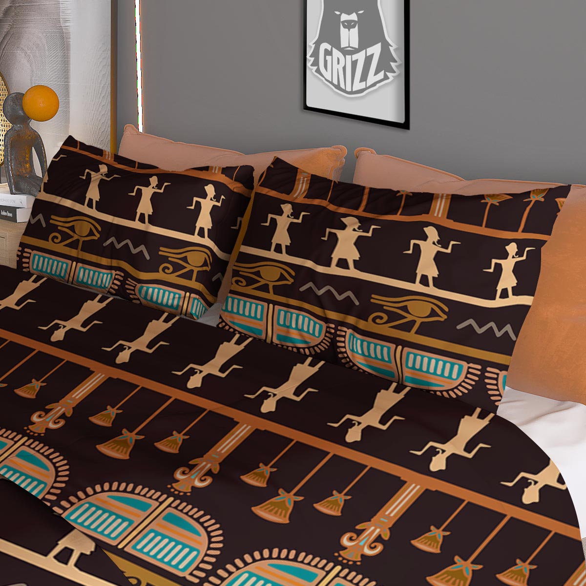 Egypt Tribal Print Pattern Duvet Cover Bedding Set