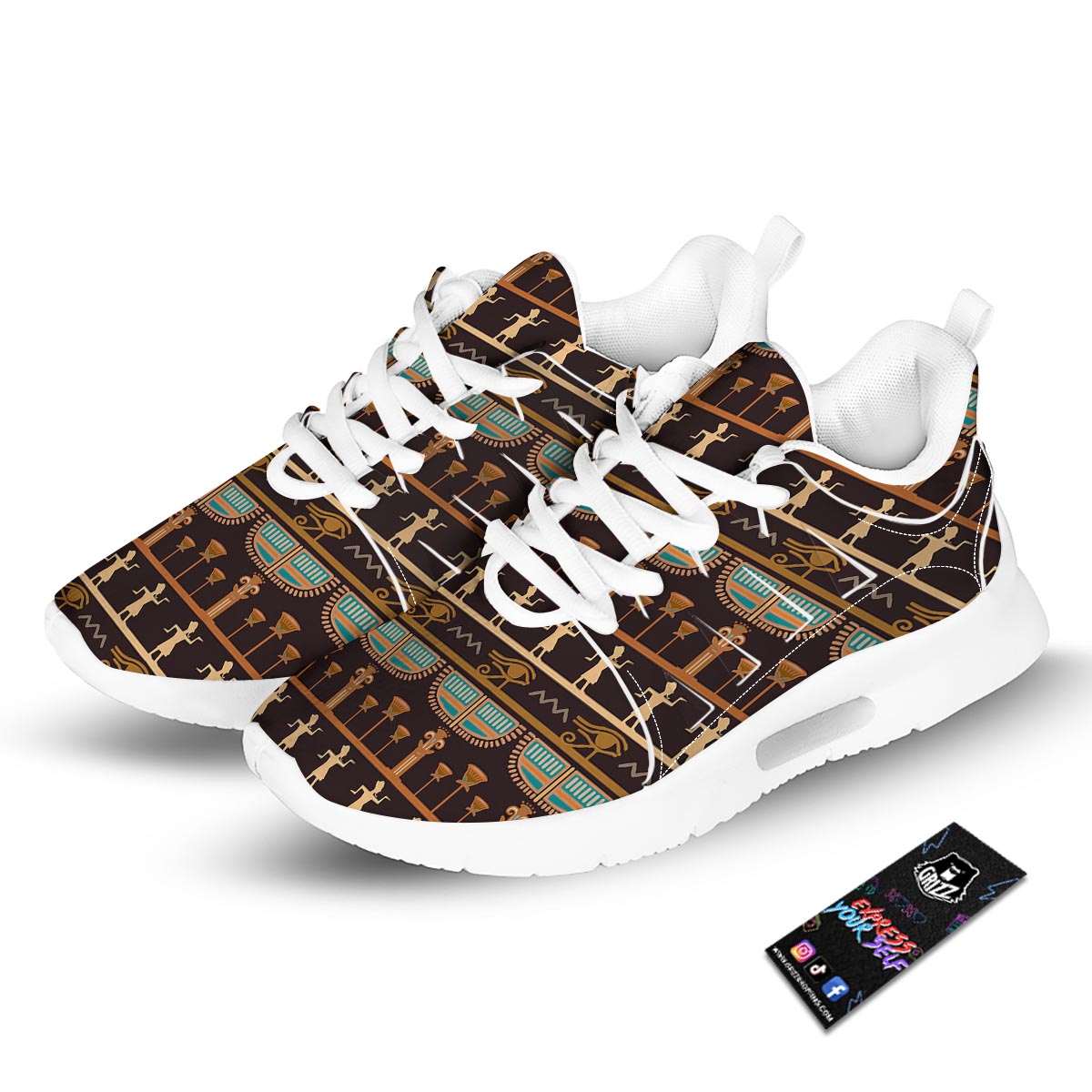 Egypt Tribal Print Pattern Tennis Shoes-grizzshop