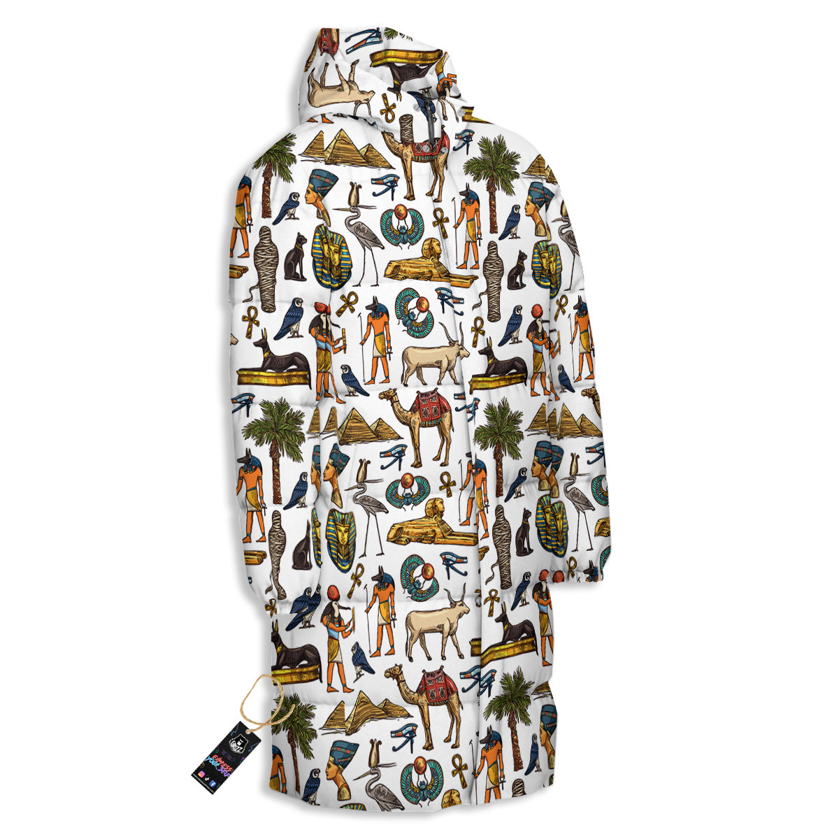 Egypt Religion Symbols Print Pattern Long Down Jacket