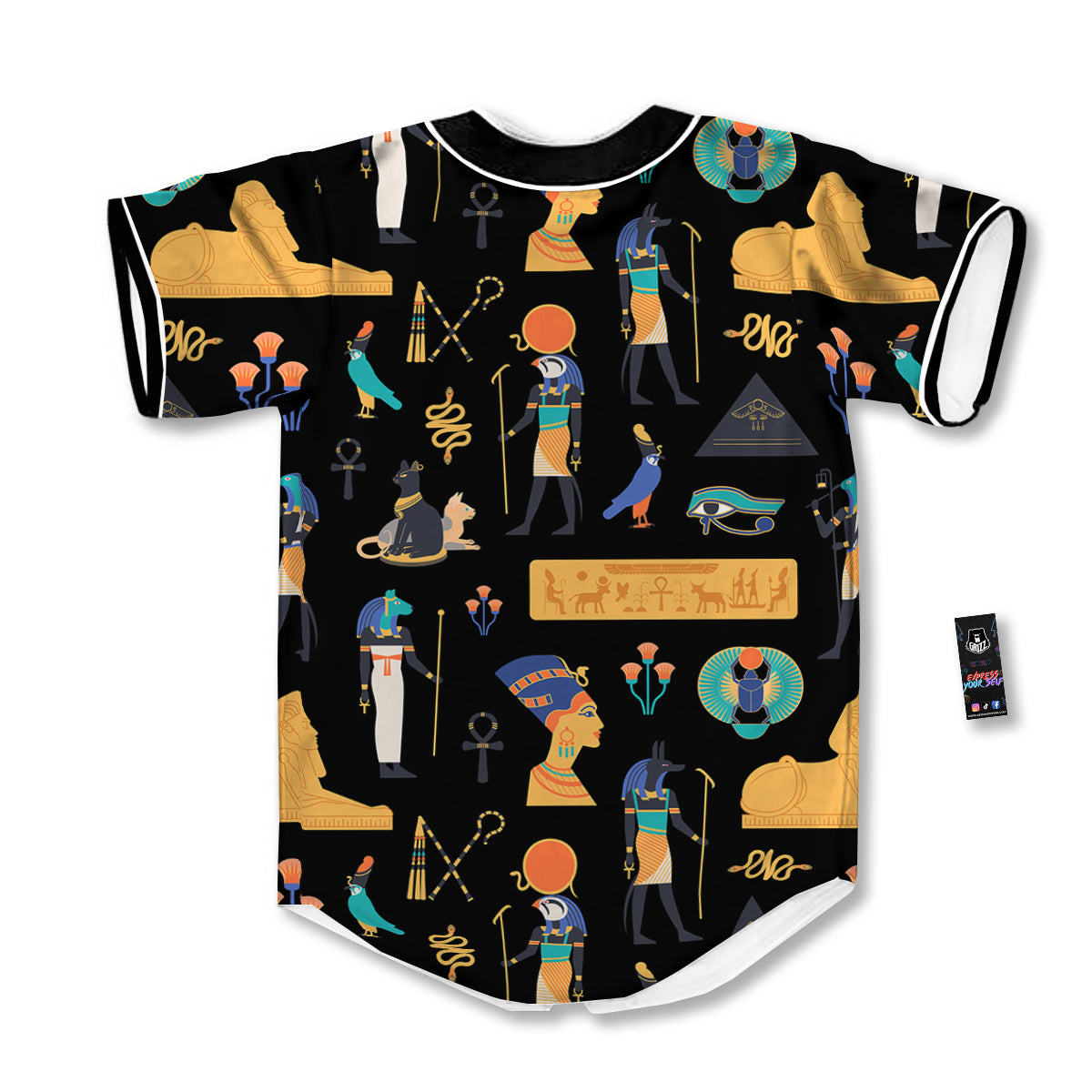 Egyptian Ancient Print Pattern Baseball Jersey-grizzshop