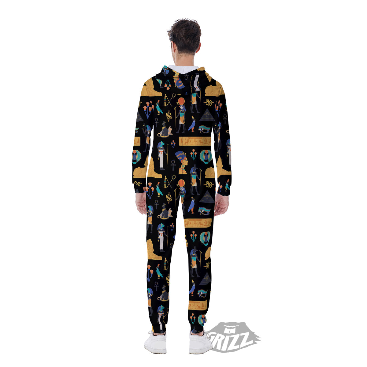 Egyptian Ancient Print Pattern Men's Jumpsuit-grizzshop