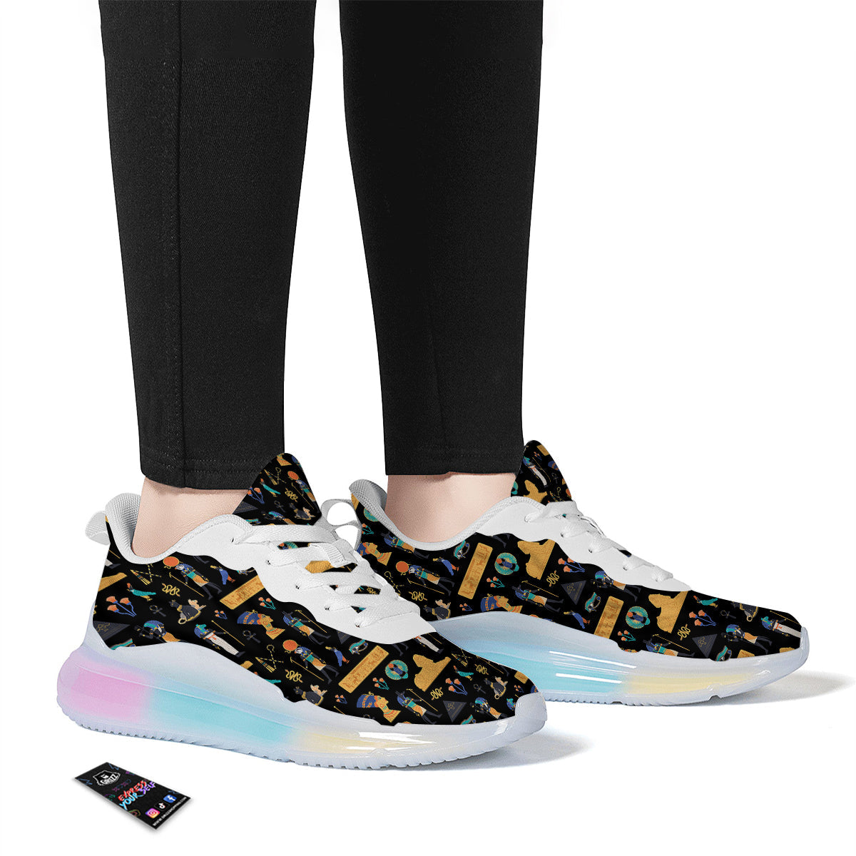 Egyptian Ancient Print Pattern Running Sneakers-grizzshop