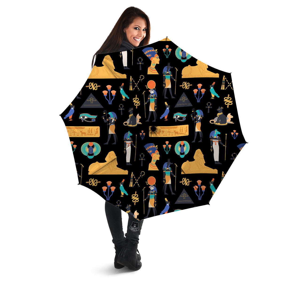 Egyptian Ancient Print Pattern Umbrella-grizzshop