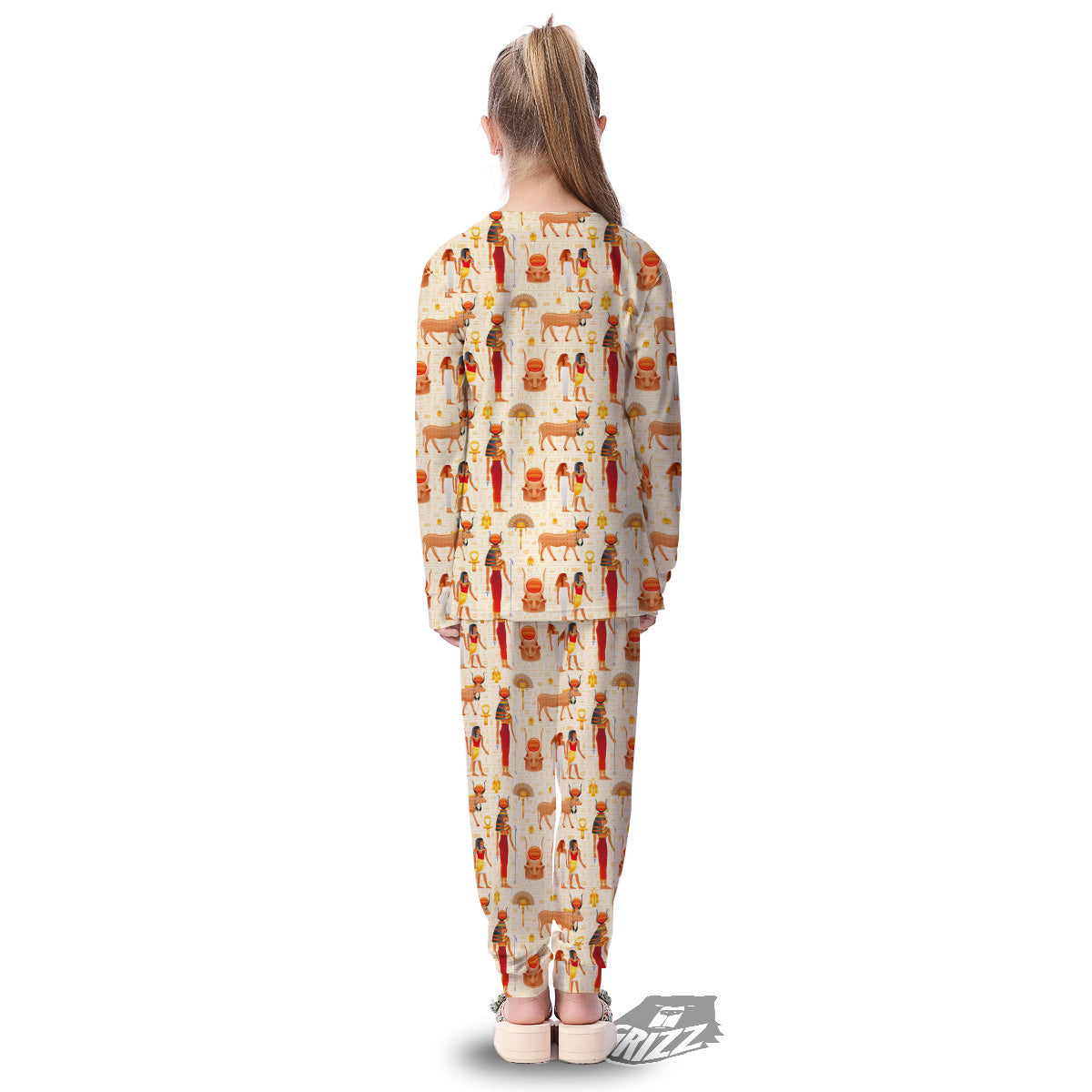 Egyptian Cow Hathor Goddess Print Pattern Kid's Pajamas-grizzshop