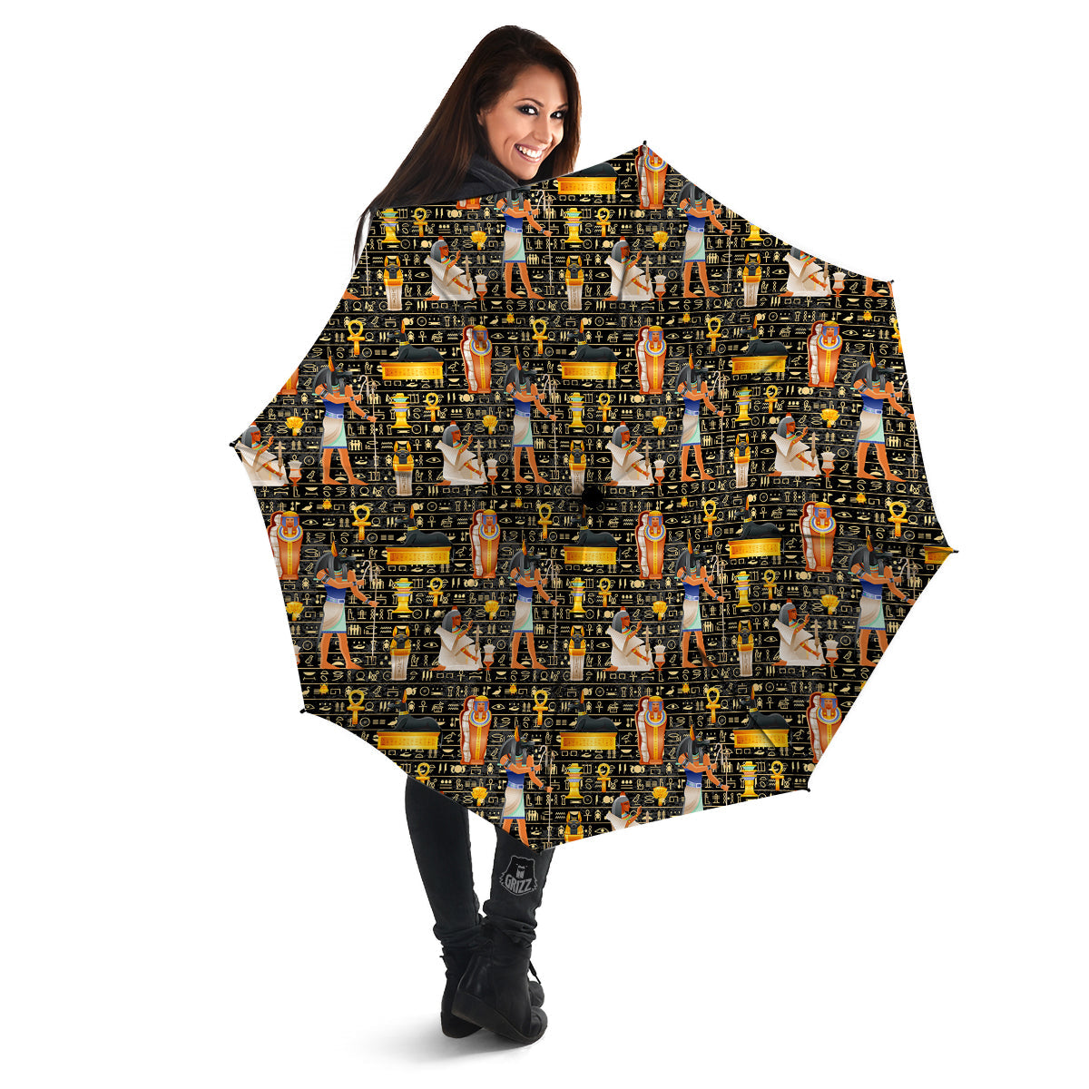 Egyptian Jackal Anubis God Print Pattern Umbrella-grizzshop