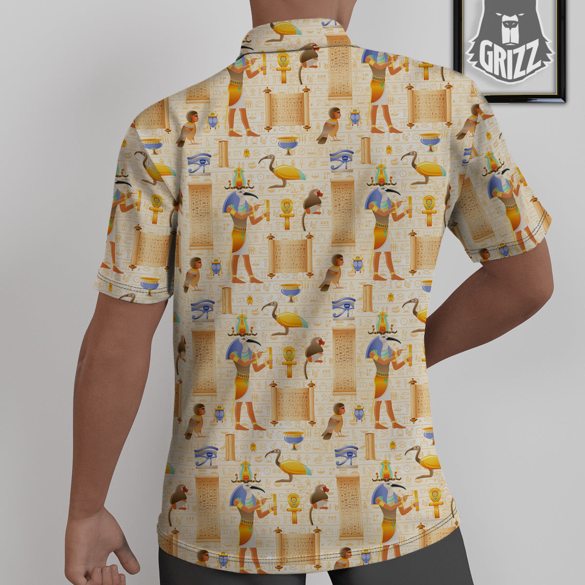 Egyptian Thoth Print Pattern Untucked Shirts-grizzshop